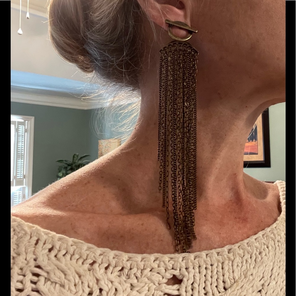 Free People Gold and Brass Chain Earrings - Picture 5 of 7